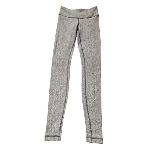 Lululemon Pants Womens 2 Gray Black Herringbone Groove Flare Yoga Athletic Gym - Picture 1 of 15